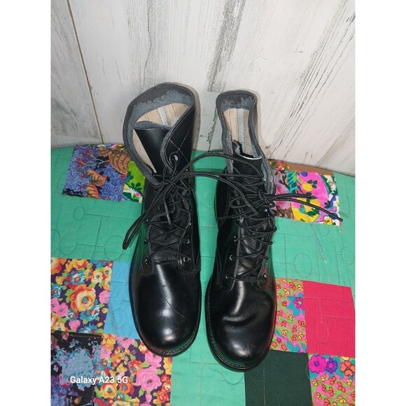 Addison Shoe Company Black Leather Military Combat Pilot Flight Boots Mens 8 N main image 9